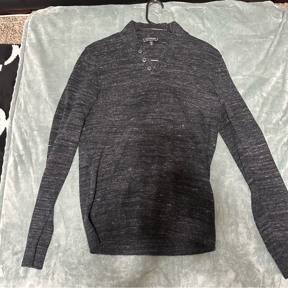 Express Dark Gray Crewneck Sweater
